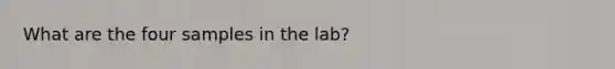 What are the four samples in the lab?