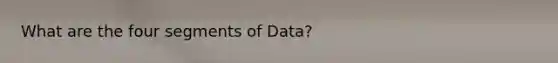 What are the four segments of Data?