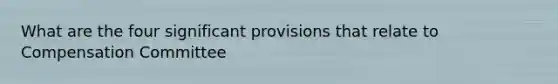 What are the four significant provisions that relate to Compensation Committee