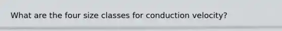 What are the four size classes for conduction velocity?