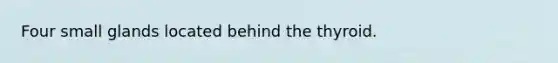 Four small glands located behind the thyroid.
