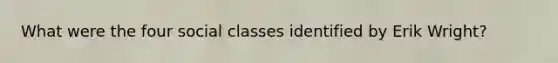 What were the four social classes identified by Erik Wright?