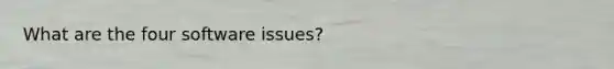 What are the four software issues?