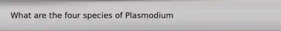 What are the four species of Plasmodium