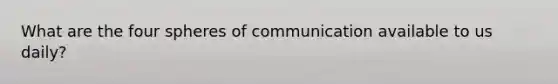 What are the four spheres of communication available to us daily?