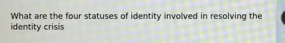 What are the four statuses of identity involved in resolving the identity crisis