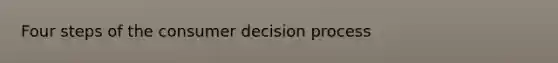 Four steps of the consumer decision process