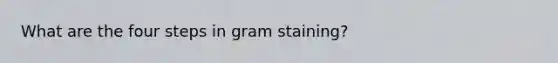 What are the four steps in gram staining?