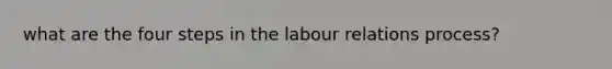 what are the four steps in the labour relations process?