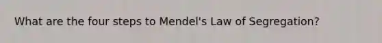 What are the four steps to Mendel's Law of Segregation?