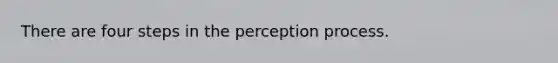 There are four steps in the perception process.