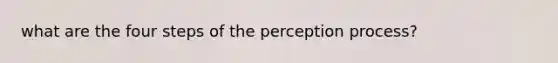 what are the four steps of the perception process?