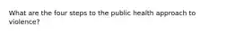 What are the four steps to the public health approach to violence?