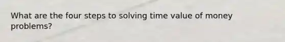 What are the four steps to solving time value of money problems?