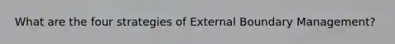 What are the four strategies of External Boundary Management?