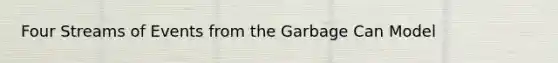 Four Streams of Events from the Garbage Can Model