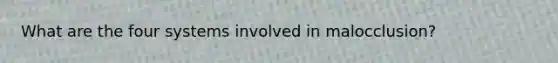 What are the four systems involved in malocclusion?