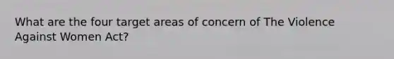 What are the four target areas of concern of The Violence Against Women Act?