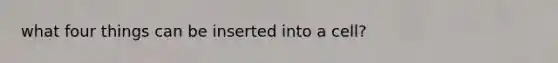 what four things can be inserted into a cell?