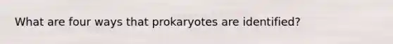 What are four ways that prokaryotes are identified?