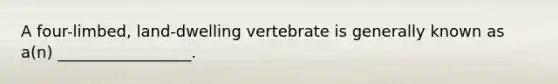 A four-limbed, land-dwelling vertebrate is generally known as a(n) _________________.