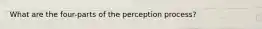 What are the four-parts of the perception process?