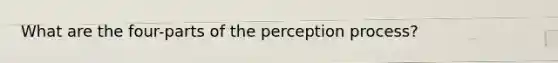 What are the four-parts of the perception process?