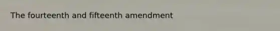 The fourteenth and fifteenth amendment