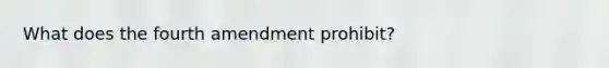 What does the fourth amendment prohibit?