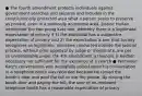 ● The fourth amendment protects individuals against government searches and seizures and includes in the constitutionally protected area what a person seeks to preserve as private, even in a publically accessible area. Justice Harlan introduced the two prong Katz test, whereby there is a legitimate expectation of privacy if 1) the individual has a subjective expectation of privacy and 2) the expectation is one that society recognizes as legitimate. Searches conducted outside the judicial process, without prior approval by judge or magistrate, are per se unreasonable under the 4th amendment a trespass is neither necessary nor sufficient for the existence of a search ● Petitioner Katz's conversation was wrongfully seized when his conversation in a telephone booth was recorded because he closed the booth's door and paid the toll to use the phone. By closing the booth door and paying the toll, the user of an enclosed telephone booth has a reasonable expectation of privacy