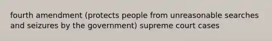 fourth amendment (protects people from unreasonable searches and seizures by the government) supreme court cases