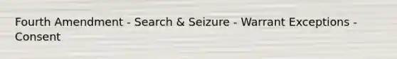 Fourth Amendment - Search & Seizure - Warrant Exceptions - Consent