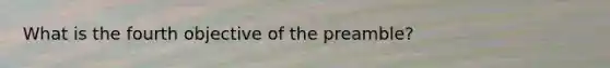 What is the fourth objective of the preamble?