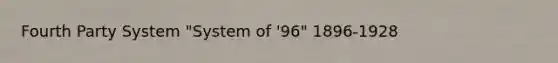 Fourth Party System "System of '96" 1896-1928