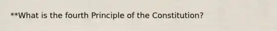 **What is the fourth Principle of the Constitution?