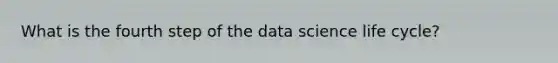 What is the fourth step of the data science life cycle?