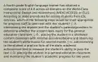 A fourth-grade English'language learner has attained a composite score of 4.8 across all domains on the World-Class Instructional Design and Assessment,(WIDA) AČCESS: or ELLS According to state procedures for exiting students from ESL services, which of the following steps would be most appropriate fer program staff to.take next with this student? ○ A. interviewing the student and the student's parents/guardians to determine whether the student feels ready for the generat education classroom ○ B . placing'the student in a sheltered content classroom with minimal accommodations and observing the student's performance for several montis ○ C. administering to the student a practice form of the state academic achievement test to measure the student's ability to pass the test ○ D. placing the student in a general education classroom and monitoring the student's academic progress for two years