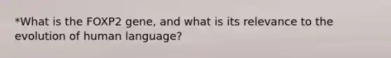 *What is the FOXP2 gene, and what is its relevance to the evolution of human language?