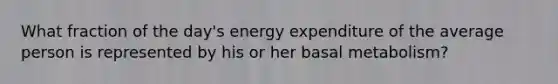 What fraction of the day's energy expenditure of the average person is represented by his or her basal metabolism?