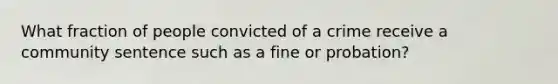 What fraction of people convicted of a crime receive a community sentence such as a fine or probation?