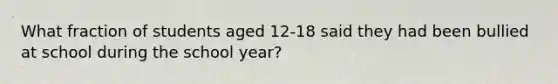 What fraction of students aged 12-18 said they had been bullied at school during the school year?