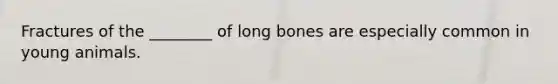 Fractures of the ________ of long bones are especially common in young animals.