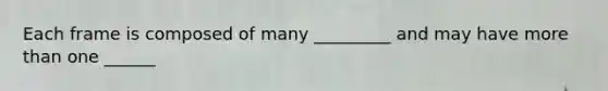 Each frame is composed of many _________ and may have more than one ______