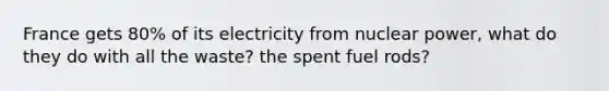 France gets 80% of its electricity from nuclear power, what do they do with all the waste? the spent fuel rods?