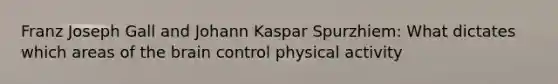 Franz Joseph Gall and Johann Kaspar Spurzhiem: What dictates which areas of the brain control physical activity