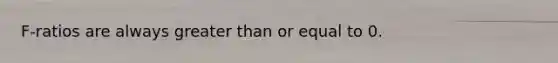 F-ratios are always greater than or equal to 0.