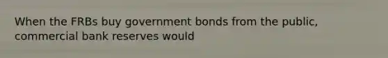 When the FRBs buy government bonds from the public, commercial bank reserves would