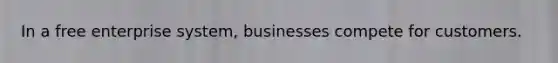 In a free enterprise system, businesses compete for customers.