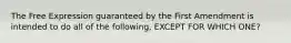 The Free Expression guaranteed by the First Amendment is intended to do all of the following, EXCEPT FOR WHICH ONE?