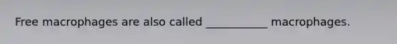 Free macrophages are also called ___________ macrophages.